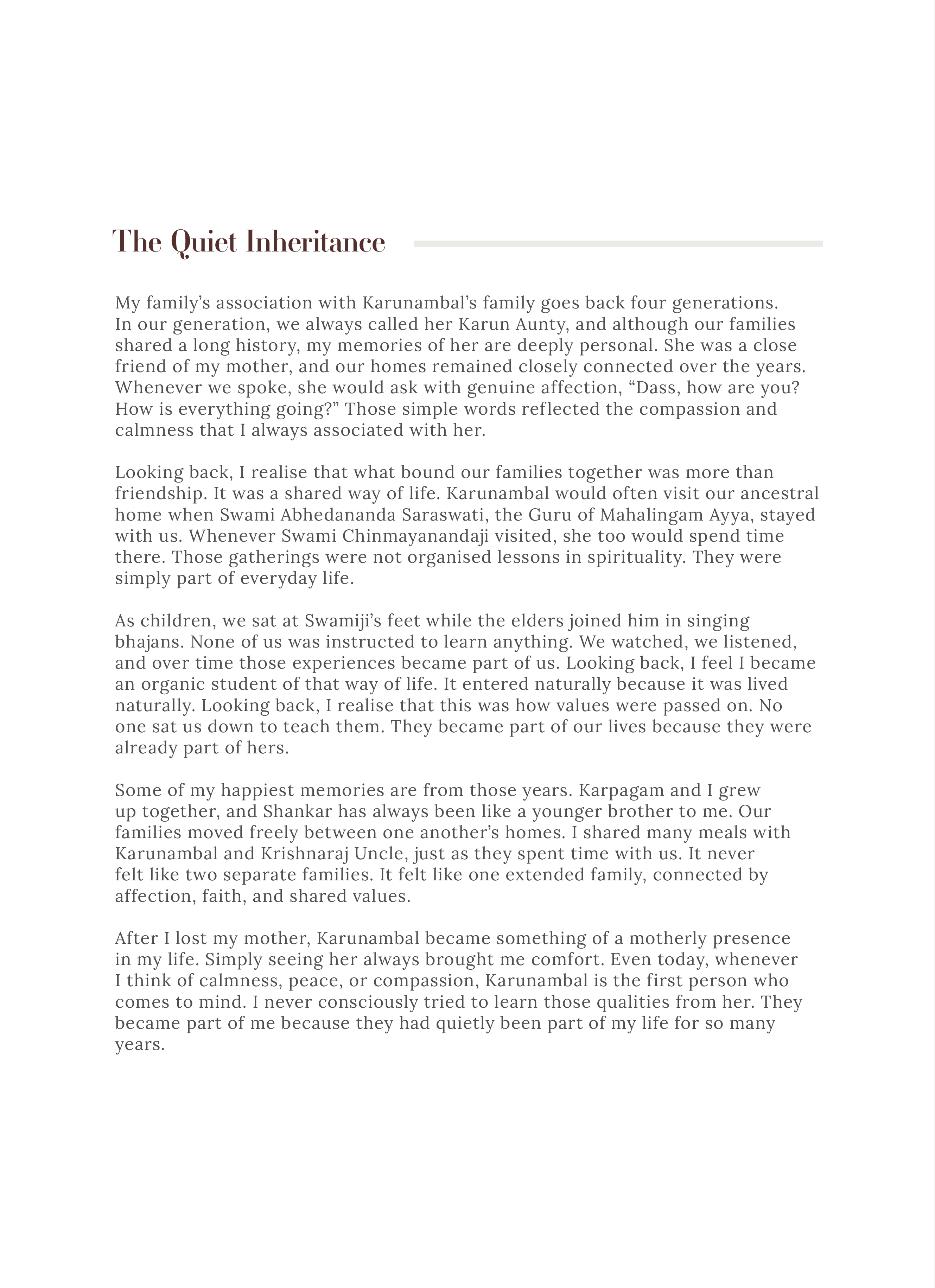 The Quiet Inheritance by AVP Dass Guna, page 1